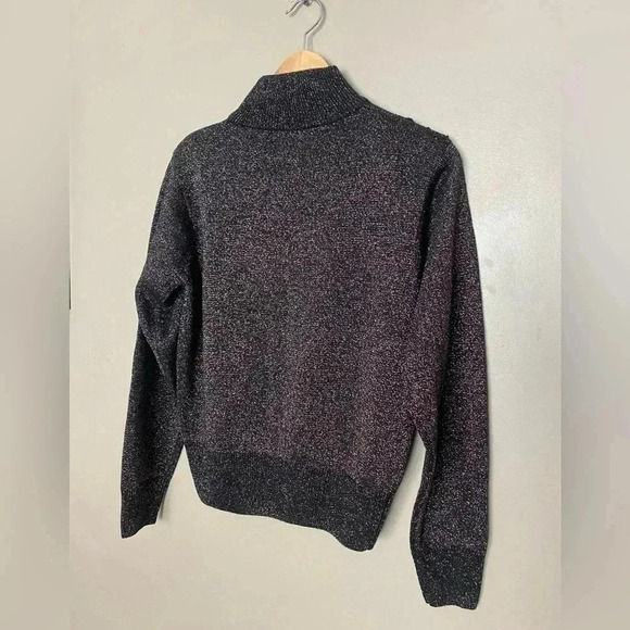 90s Dressbarn women’s black rainbow metallic sparkle sweater turtleneck medium - Picture 10 of 16